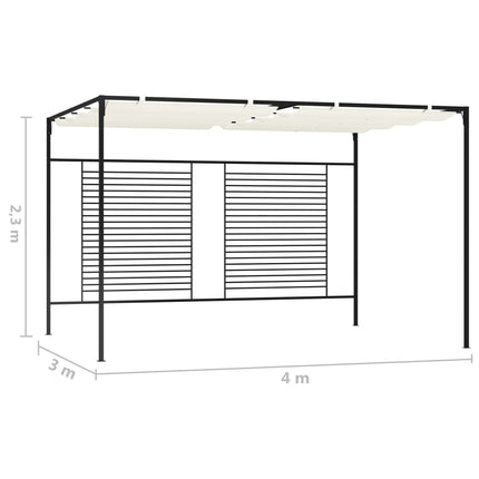 Prieel Met Uittrekbaar Dak 180 G/M² 3X4X2,3 M Kleurig