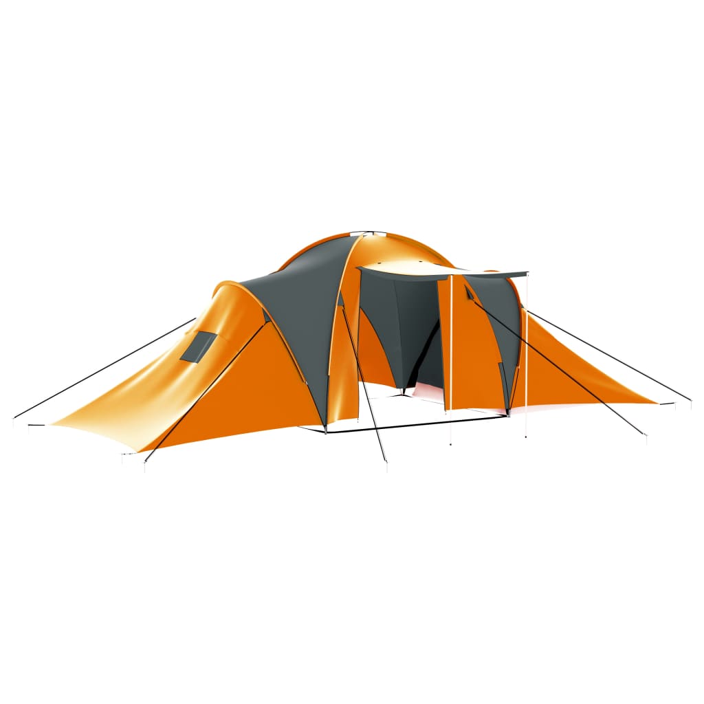 Tent 9-Persoons Stof Grijs En Oranje