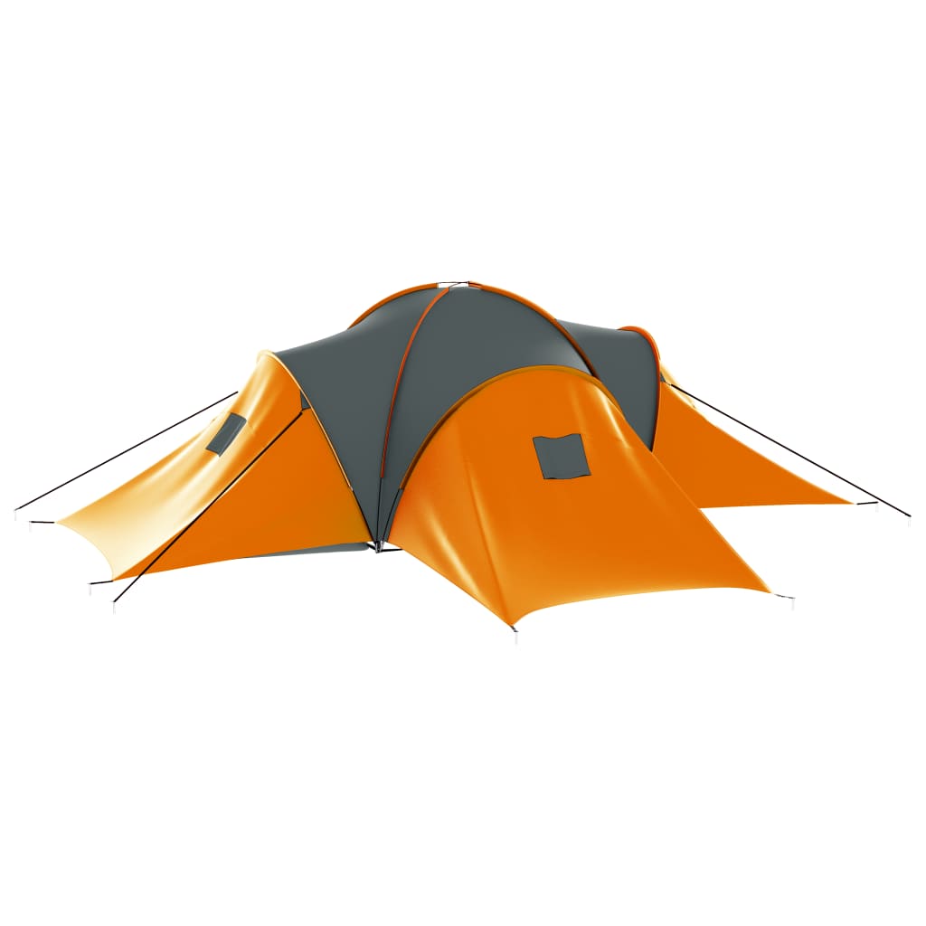 Tent 9-Persoons Stof Grijs En Oranje