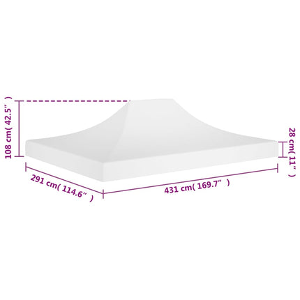 Partytentdak 270 G/M² 4,5X3 M