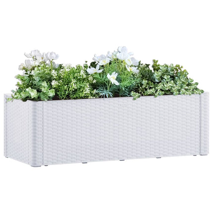 Plantenbak Hoog Met Zelfbewateringssysteem Wit