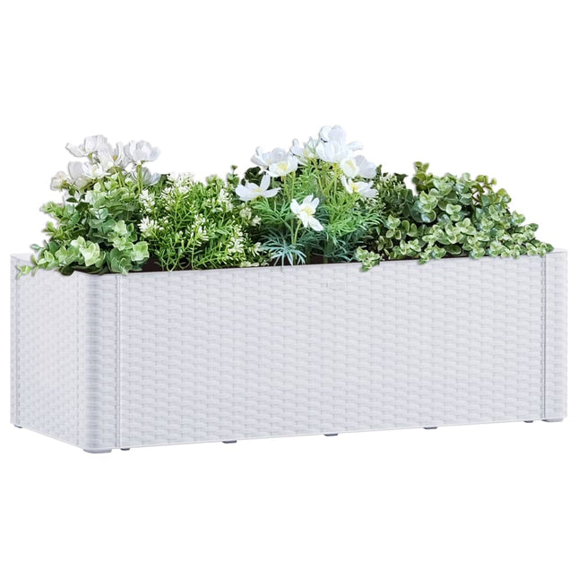 Plantenbak Hoog Met Zelfbewateringssysteem Wit