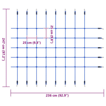 Klimnet 200x150 cm blauw