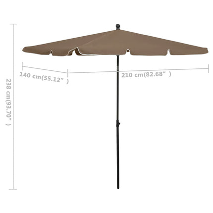 Parasol Met Paal 210X140 Cm
