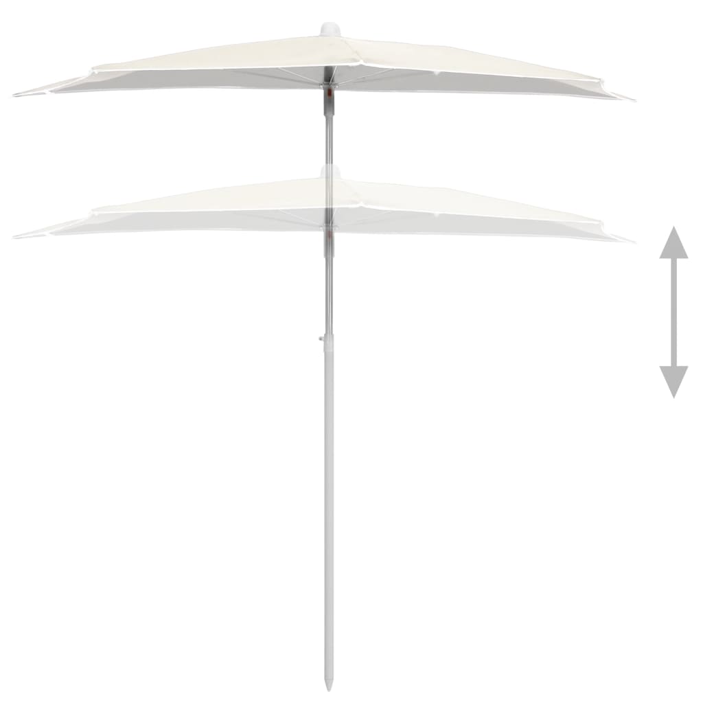 Parasol Half Met Paal 180X90 Cm Kleurig