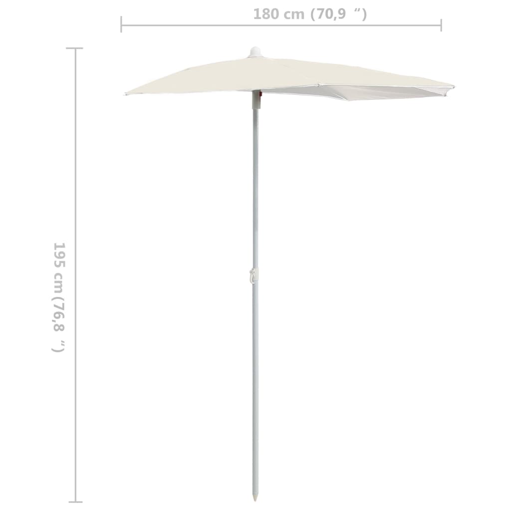 Parasol Half Met Paal 180X90 Cm Kleurig