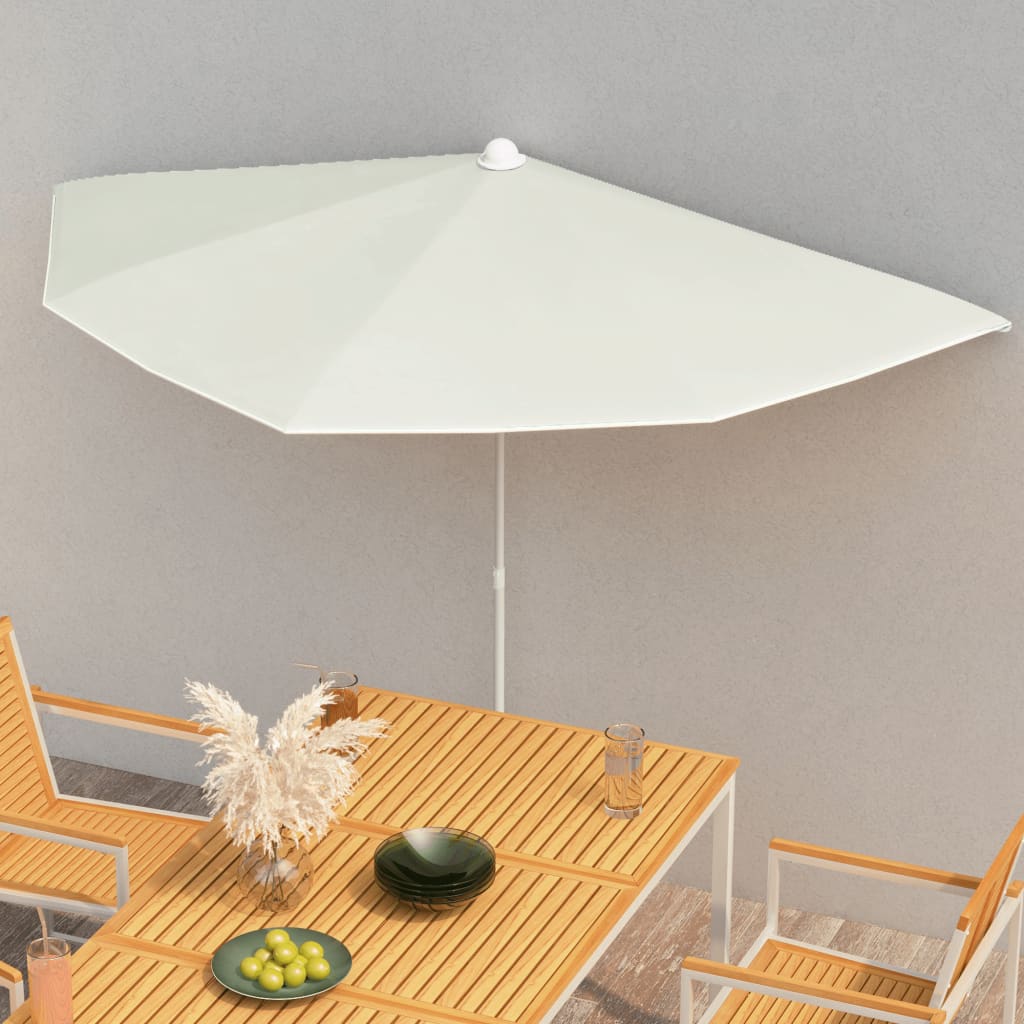 Parasol Half Met Paal 180X90 Cm Kleurig