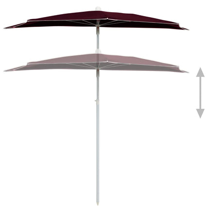Parasol Half Met Paal 180X90 Cm