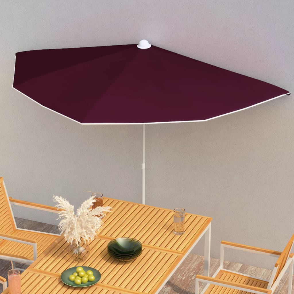 Parasol Half Met Paal 180X90 Cm Kleurig