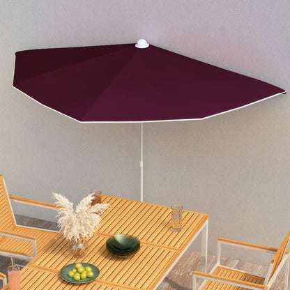 Parasol Half Met Paal 180X90 Cm Kleurig