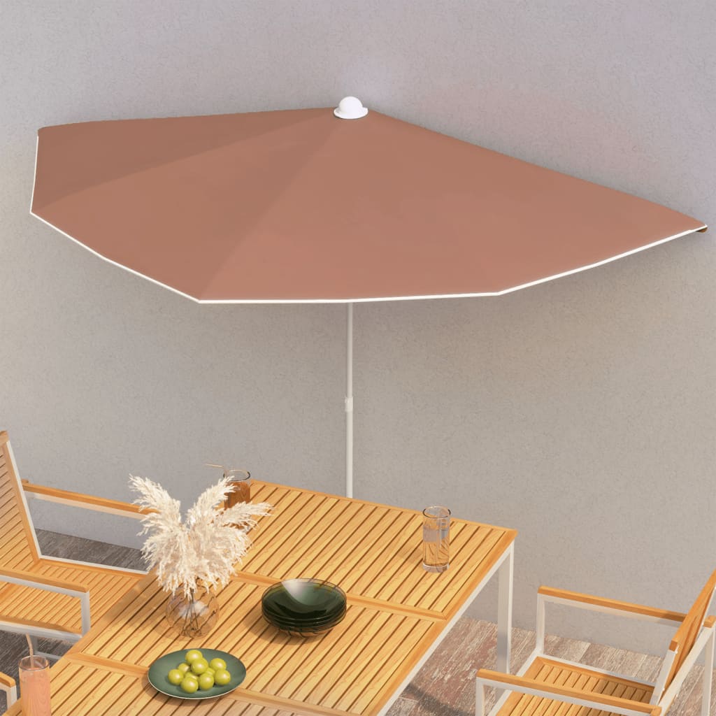 Parasol Half Met Paal 180X90 Cm Kleurig