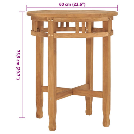 Bistrotafel Inklapbaar Ø60X75,5 Cm Massief Teakhout