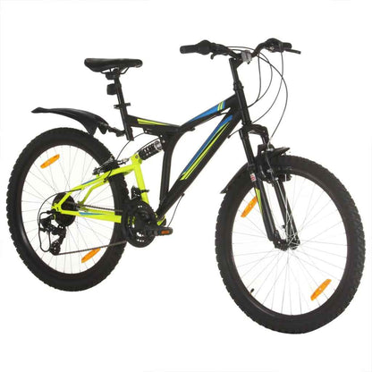 Mountainbike 21 versnellingen 26 inch wielen 49 cm zwart