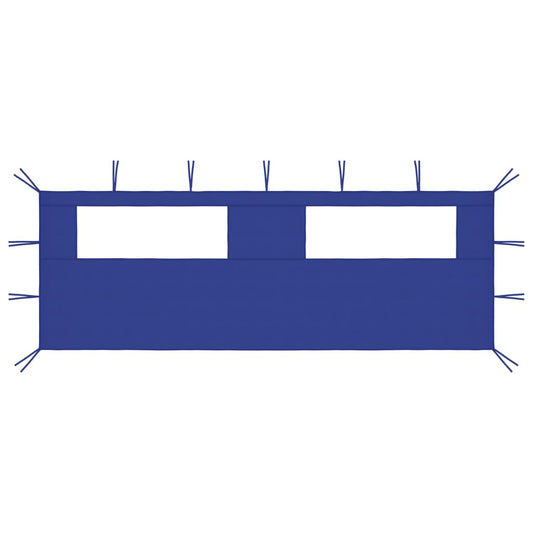 Prieelzijwand met ramen 6x2 m blauw