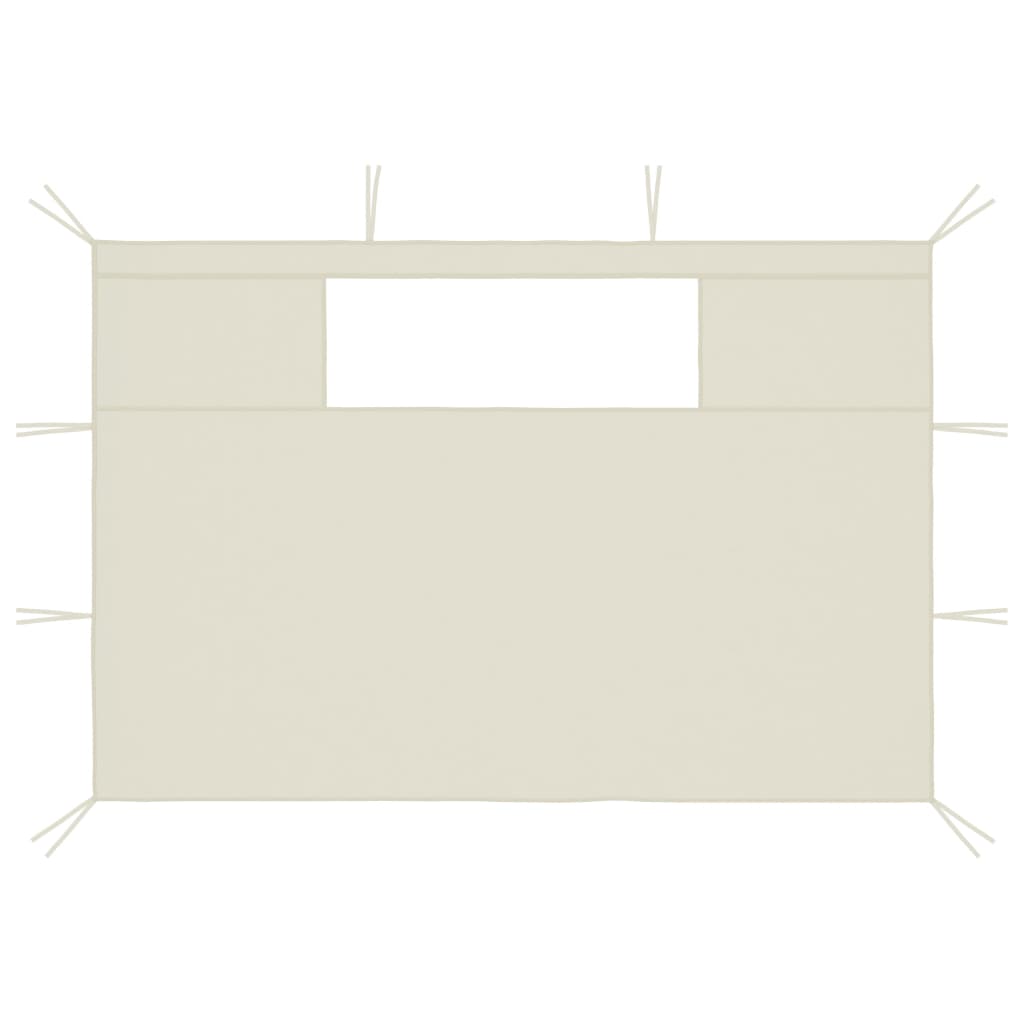 Prieelzijwanden met ramen 2 st crèmekleurig