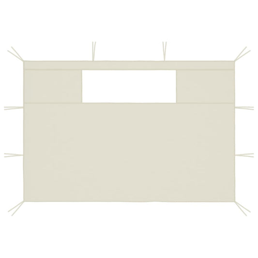 Prieelzijwanden met ramen 2 st crèmekleurig