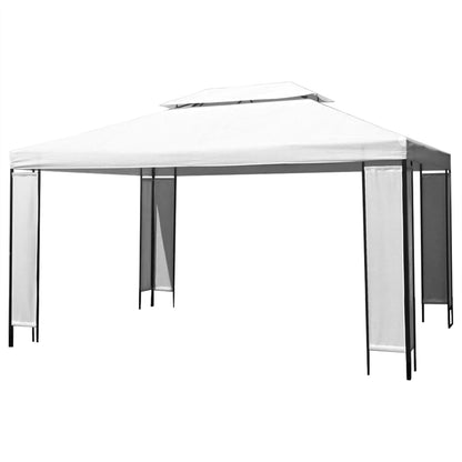 Prieel Met Led-Lichtslinger 3X4 M Wit