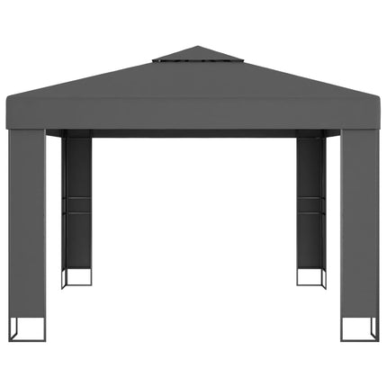 Prieel Met Dubbel Dak En Led-Lichtslinger 3X3 M Kleur