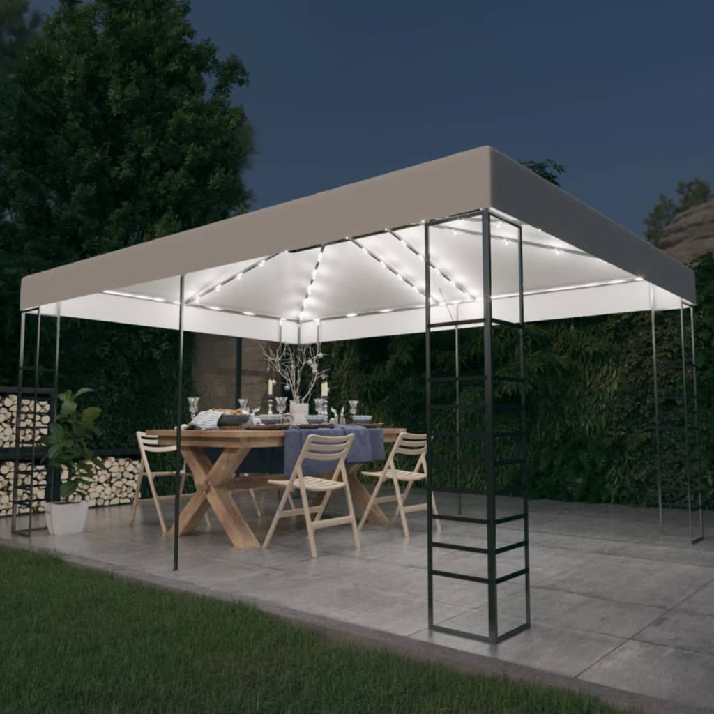 Prieel Met Led-Lichtslinger 3X4 M Kleurig