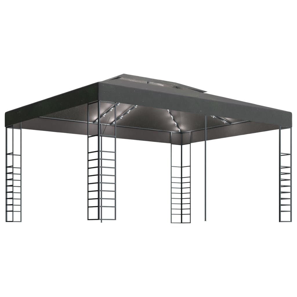 Prieel Met Led-Lichtslinger 3X4 M Kleurig