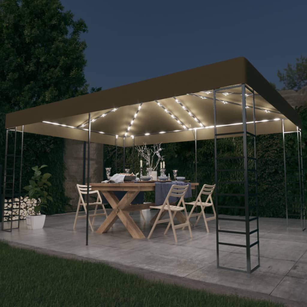 Prieel Met Led-Lichtslinger 3X4 M Kleurig