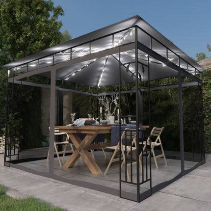 Prieel Met Klamboe Led-Lichtslinger 3X3X2,73 M Kleurig