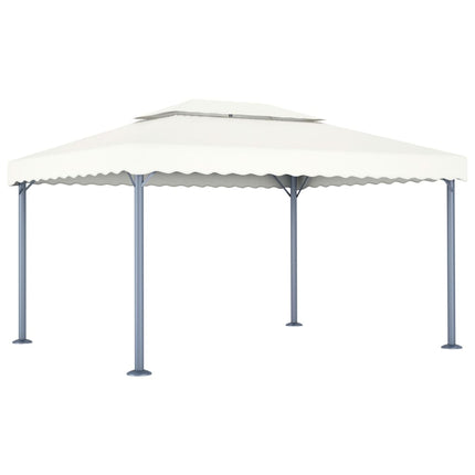Prieel Met Led-Lichtslinger 400X300 Cm Aluminium Kleurig