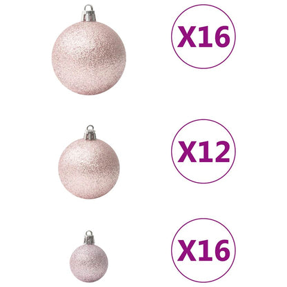 100-delige Kerstballenset roze