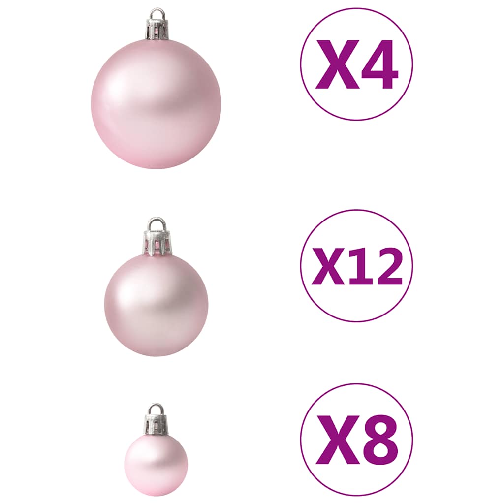 100-delige Kerstballenset roze