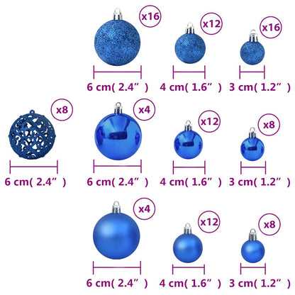 100-delige Kerstballenset blauw
