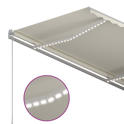 Luifel Handmatig Uittrekbaar Met Led Kleurig Crème