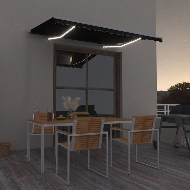 Luifel Handmatig Uittrekbaar Met Led Kleur Antraciet
