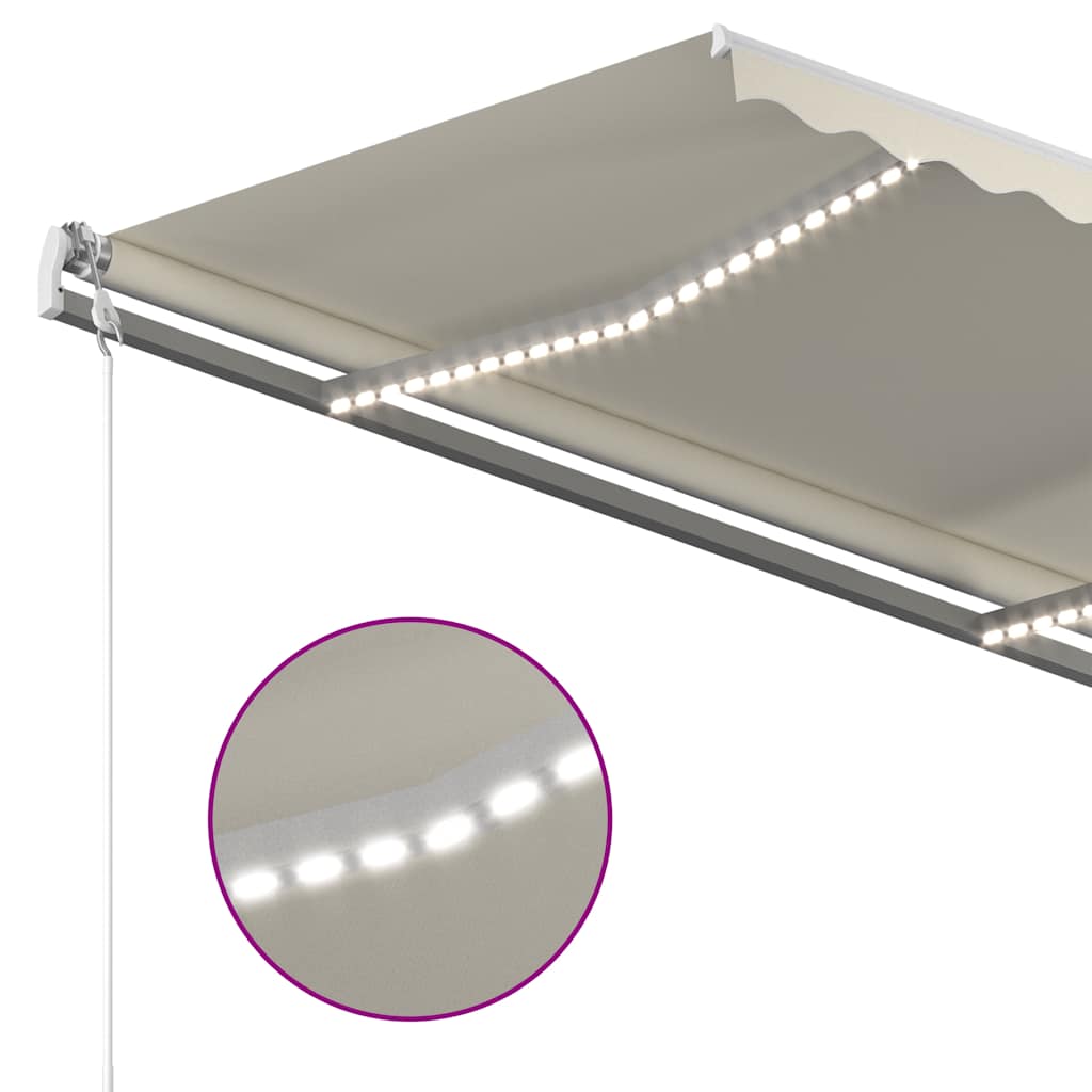 Luifel Automatisch Met Led En Windsensor Kleur Crème