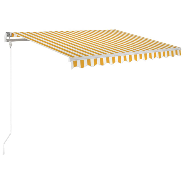 Luifel Automatisch Met Led En Windsensor Geel En Wit