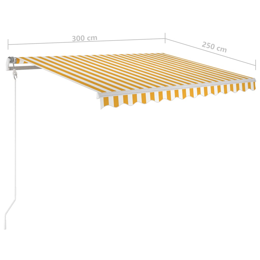 Luifel Automatisch Met Led En Windsensor Geel En Wit
