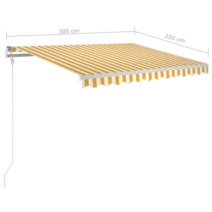 Luifel Automatisch Met Led En Windsensor Geel En Wit