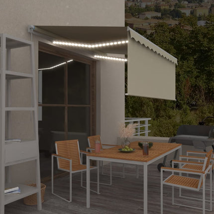 Luifel Handmatig Uittrekbaar Met Rolgordijn Led 4,5X3 M