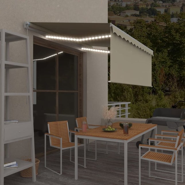 Luifel Handmatig Uittrekbaar Met Rolgordijn Led 4,5X3 M