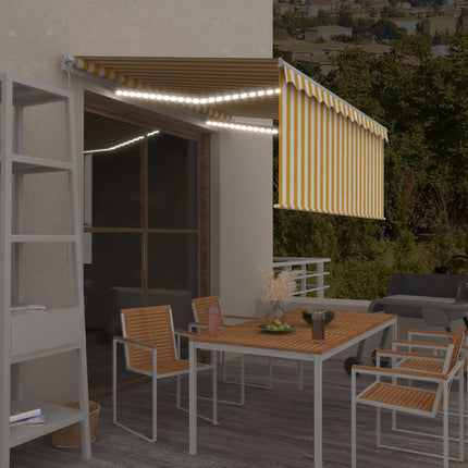 Luifel Handmatig Uittrekbaar Met Rolgordijn Led 4,5X3 M