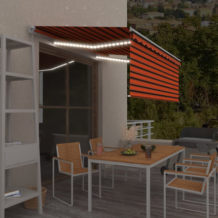 Luifel Handmatig Uittrekbaar Met Rolgordijn Led 4,5X3 M