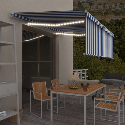 Luifel Handmatig Uittrekbaar Met Rolgordijn Led 4,5X3 M