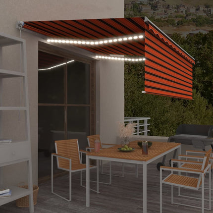 Luifel Handmatig Uittrekbaar Met Rolgordijn Led 4,5X3 M
