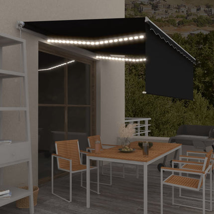 Luifel Handmatig Uittrekbaar Met Rolgordijn Led 4,5X3 M