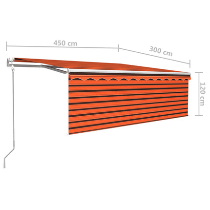 Luifel Met Rolgordijn, Led En Windsensor 4,5X3 M