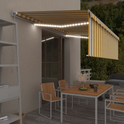 Luifel Handmatig Uittrekbaar Met Rolgordijn Led 4,5X3 M