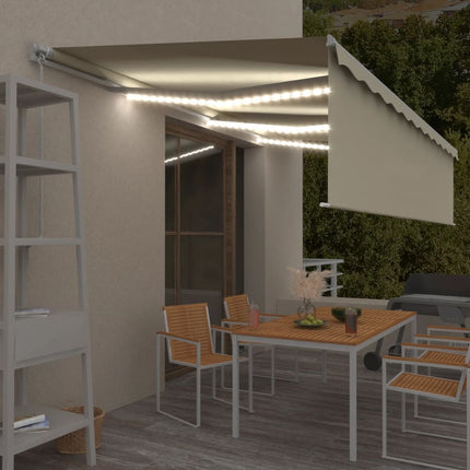 Luifel Handmatig Uittrekbaar Met Rolgordijn Led 4,5X3 M