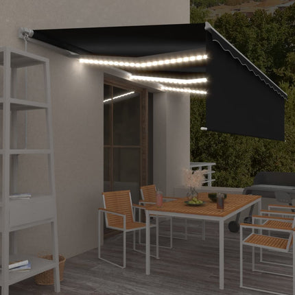 Luifel Handmatig Uittrekbaar Met Rolgordijn Led 4,5X3 M