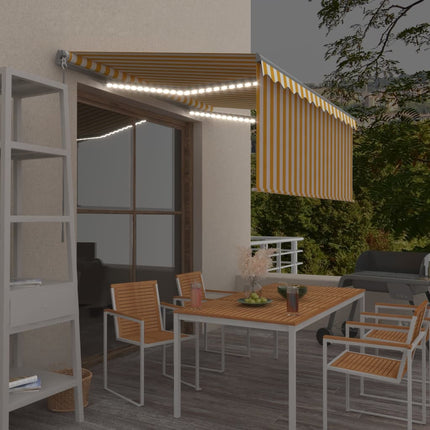 Luifel Handmatig Uittrekbaar Met Rolgordijn Led 4,5X3 M