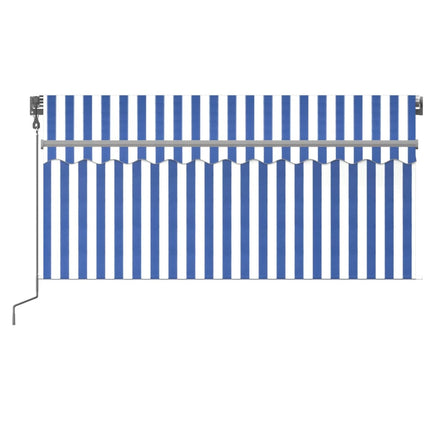 Luifel Automatisch Met Gordijn Led Windsensor 3X2,5 M Blauw Wit