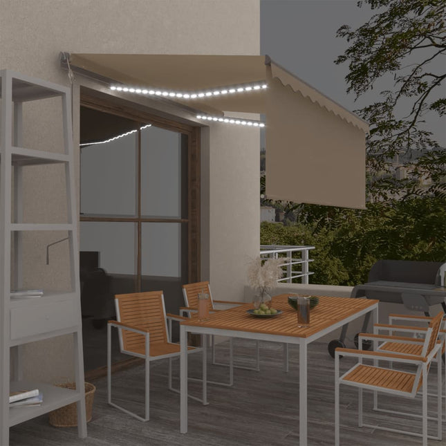 Luifel Met Rolgordijn, Led En Windsensor 4,5X3 M Kleurig